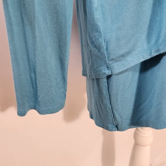 Soft Surroundings Women Size M Aqua Perfect Layers Jersey Knit Tiered Tunic Top - Picture 5 of 15